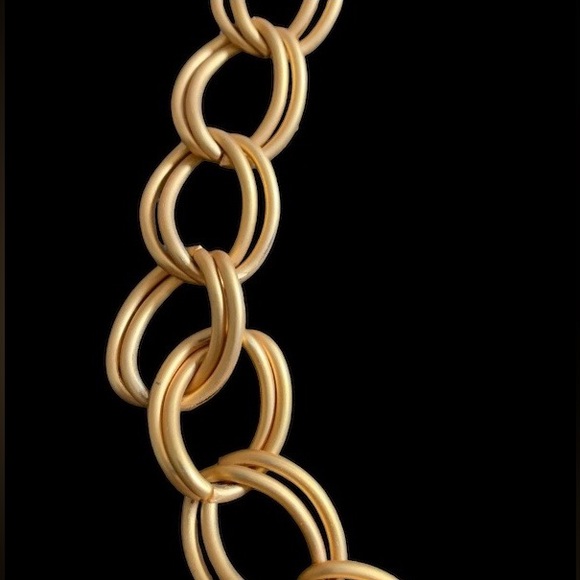 Chunky Matte Gold Tone Chain Collar Choker Necklace Fashion Costume Jewelry - Picture 2 of 5